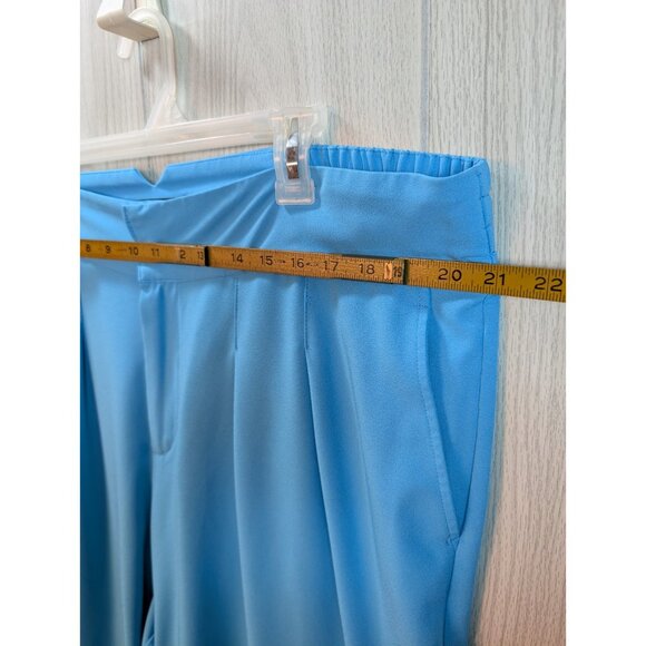 Torrid Sz 20 Blue Wide Leg Gauze Mid-Rise Pants Flowy Business Elastic - Picture 8 of 9